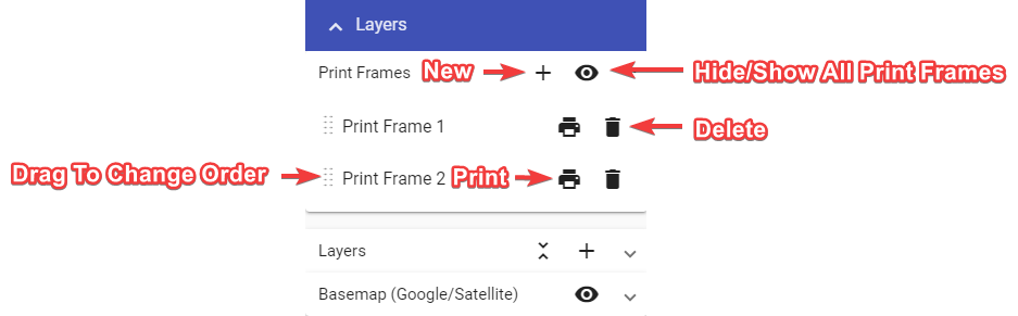 Print Frames in Layers Palette